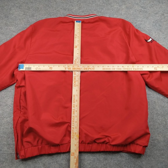 Chicago Bulls Jacket Mens XL Red NBA Basketball Pullover Windbreaker V Neck - Picture 4 of 7
